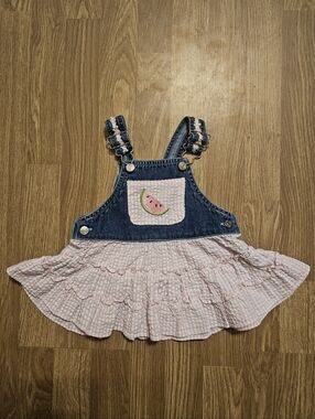 Y2K Jeans Wear Watermelon Overall Dress Size 12 Months